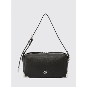 Pinko Women Pinko Full-Grain Leather Crossbody Bag With Metallic Love Birds Logo